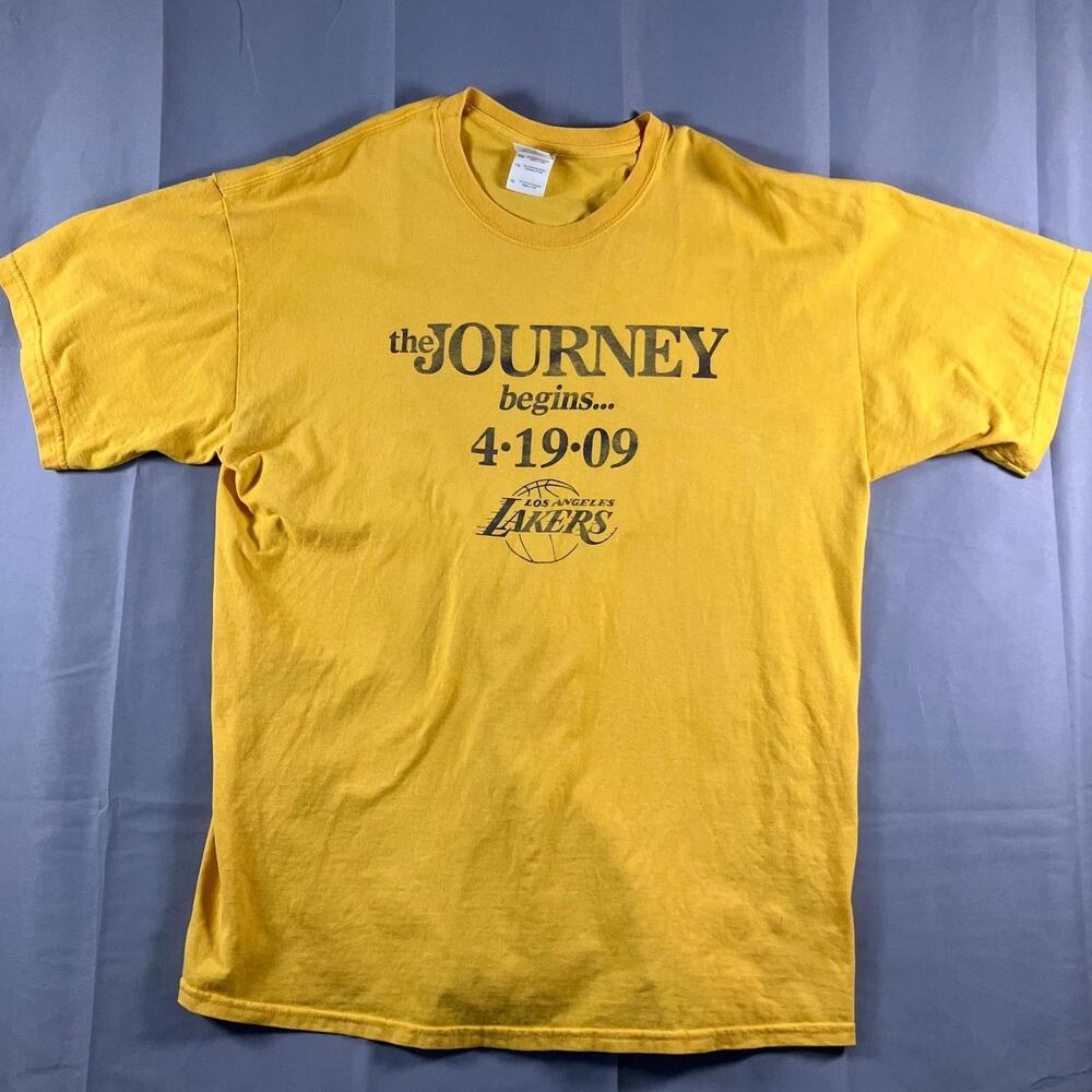 Los Angeles Lakers 2009 Mens Extra Large Playoffs T-Shirt Gold Nba Graphic Tee